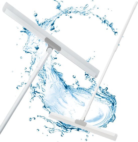 Douchewisser Lang - Afdraaibare Wisser - Vloertrekker - Raamwisser - Trekker Douche - Badkamer Accessoires - Uitschuifbaar 74cm tot 122cm - Wit - Seprio