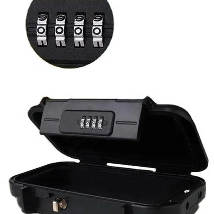 Draagbare Safe Box - Mini Kluis met 4 - Cijferig Codeslot - Veiligheidsbox voor Telefoon Sleutels Geld & Waardevolle Spullen - Inclusief Staalkabel - Shockproof ABS Behuizing - Reiskluis voor Auto Thuis Vakantie & Sportschool - Seprio
