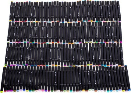 Dubbelzijdige Alcoholmarkers 168 - delig – Twinmarkers in Etui – Dual Tip Stiften met Dikke & Dunne Punt – Kleurstiften voor Tekenen, Handlettering & Bullet Journals - Seprio