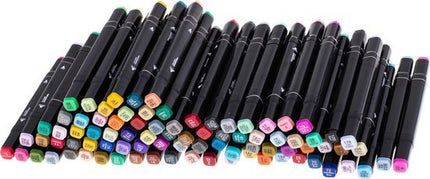 Dubbelzijdige Alcoholmarkers 168 - delig – Twinmarkers in Etui – Dual Tip Stiften met Dikke & Dunne Punt – Kleurstiften voor Tekenen, Handlettering & Bullet Journals - Seprio
