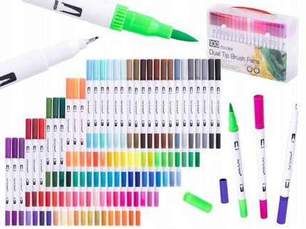 Dubbelzijdige Markers Set 100 Kleuren in Koffer - Seprio