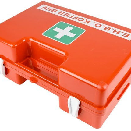 E.H.B.O. Koffer BHV - Complete Verbanddoos volgens Nederlandse Richtlijnen - Inclusief Pleisters Kompressen Windsels Reddingsdeken Handschoenen & Tools - Oranje Verbandkoffer 32x23x13 cm - Noodpakket - Seprio