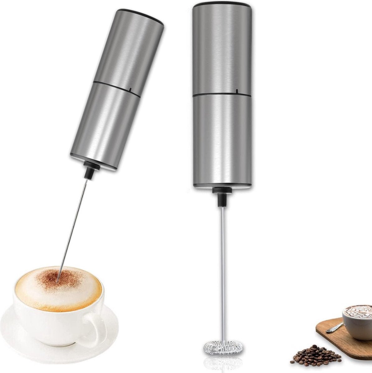 Elektrischer Milchaufschäumer - Manuell - Batteriebetrieben - Für Cappuccino, Frappé und Kaffee
