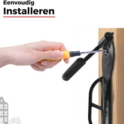 Fiets Ophangsysteem Set (2 stuks) - Ophangbeugel tot 25 kg - zwart - Seprio