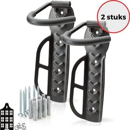 Fiets Ophangsysteem Set (2 stuks) - Ophangbeugel tot 25 kg - zwart - Seprio