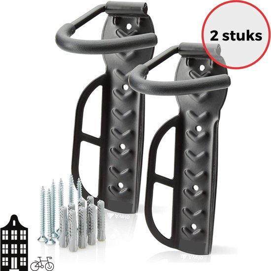 Fiets Ophangsysteem Set (2 stuks) - Ophangbeugel tot 25 kg - zwart - Seprio