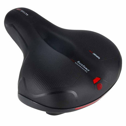 Fietszadel Extra Comfort - Schokdempend Foam met Dubbele Veren - Met Reflectorstrip en Ventilatie Opening - Universele 7 mm Rails - Voor Stadsfiets en Hybride Fiets - Zwart - Seprio