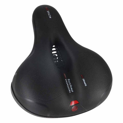 Fietszadel Extra Comfort - Schokdempend Foam met Dubbele Veren - Met Reflectorstrip en Ventilatie Opening - Universele 7 mm Rails - Voor Stadsfiets en Hybride Fiets - Zwart - Seprio