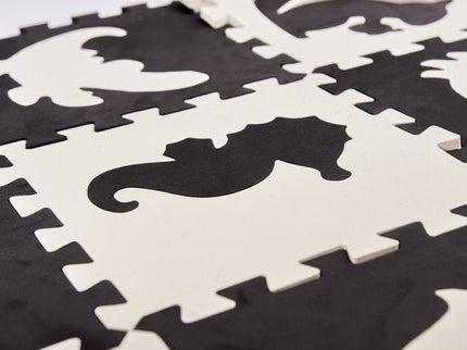 Foam Puzzelmat 25 - delig – Zwart/Wit – Speelkleed voor Baby’s en Kinderen – EVA Foam Speeltegels met Rand – Waterdicht & Antislip - Seprio