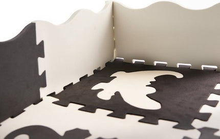 Foam Puzzelmat 25 - delig – Zwart/Wit – Speelkleed voor Baby’s en Kinderen – EVA Foam Speeltegels met Rand – Waterdicht & Antislip - Seprio