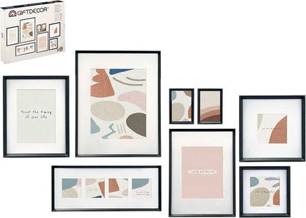 Gift Decor Collage fotolijst voor 8x foto - voor verschillende maten fotos - hout - zwart - Seprio