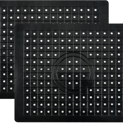 Gootsteenmat rechthoekig zwart – 31×26 cm – 2 stuks - Seprio