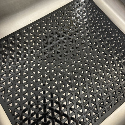 Gootsteenmat Zwart - 32x27cm - Rechthoekig - Zwart - PVC - Gootsteen Mat - Spoelbakmat - Wasbak Matje - Seprio
