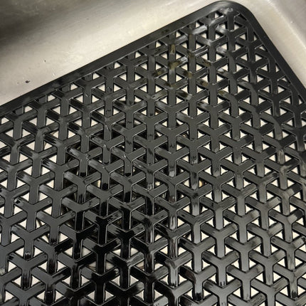 Gootsteenmat Zwart - 32x27cm - Rechthoekig - Zwart - PVC - Gootsteen Mat - Spoelbakmat - Wasbak Matje - Seprio
