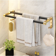 Handdoekrek Badkamer Goud/Zwart - Handdoekenrek - Handdoekhouder - Luxe Handdoekstang - Seprio