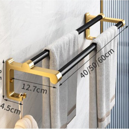 Handdoekrek Badkamer Goud/Zwart - Handdoekenrek - Handdoekhouder - Luxe Handdoekstang - Seprio