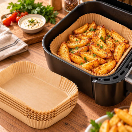 Hauskraft airfryer bakpapier bakjes – 26×18,5×4 cm - Seprio