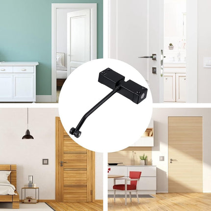 Hauskraft - Deurdranger voor Binnen & Buiten - Deurveer - Zwart - Deursluiter - t/m 40kg - Deurdranger voor Binnendeur - Deurdranger voor Buitendeur - Verstelbaar - Bespaar Energie - Seprio