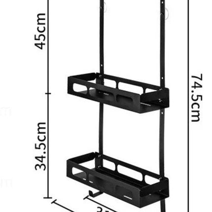 Hauskraft - Doucherek Hangend - Doucherekje Zonder Boren - Zwart - Twee - Laags - Seprio