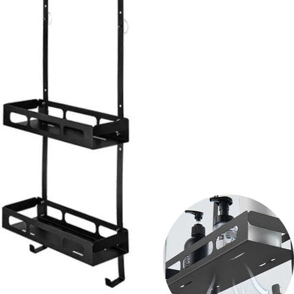 Hauskraft - Doucherek Hangend - Doucherekje Zonder Boren - Zwart - Twee - Laags - Seprio