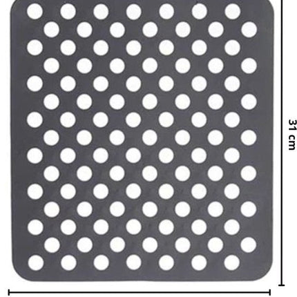 Hauskraft - Gootsteenmat - Rechthoekig - Spoelbakmat - Spoelbakmat - Spoelbak Beschermer - 31x26 cm - Grijs - Seprio