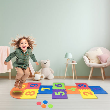 Hinkelbaan Foam - Hinkelpad Hinkelmat - Puzzel Leren Tellen - Sport & Spel - Beweegspelletje - Behendigheid - Puzzelstukken met Cijfers - Voor Buiten en Binnen - Seprio