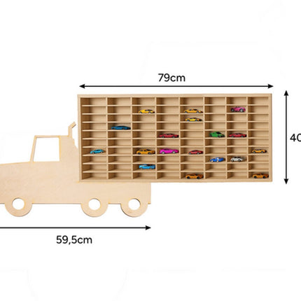 Houten Speelgoedauto Plank - Perfect voor het Organiseren van Speelgoedauto's - Vrachtwagen Vorm - Seprio