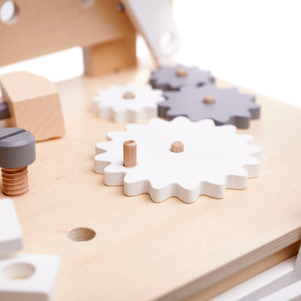 Houten Speelgoedwerkbank - MDF - 45x67x26 cm - Speelgoed Gereedschap - Boormachine - Hamer - Jongens - 24 - Delig - Montessori - Seprio
