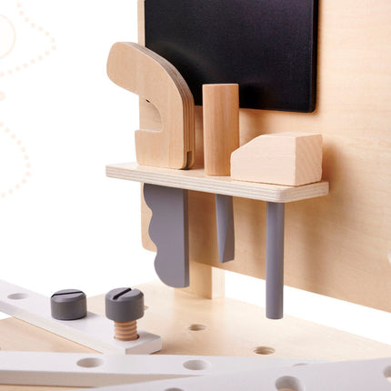 Houten Speelgoedwerkbank - MDF - 45x67x26 cm - Speelgoed Gereedschap - Boormachine - Hamer - Jongens - 24 - Delig - Montessori - Seprio