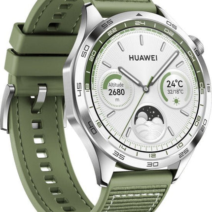 HUAWEI WATCH GT 4 - 46MM - Groen Composiet Horlogeband - Verbeterd 24/7 gezondheidsbeheer - Tot 2 weken batterijduur - Compatibel met iOS & Android - Seprio