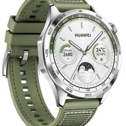 HUAWEI WATCH GT 4 - 46MM - Groen Composiet Horlogeband - Verbeterd 24/7 gezondheidsbeheer - Tot 2 weken batterijduur - Compatibel met iOS & Android - Seprio