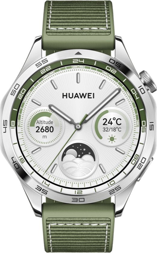 HUAWEI WATCH GT 4 - 46MM - Groen Composiet Horlogeband - Verbeterd 24/7 gezondheidsbeheer - Tot 2 weken batterijduur - Compatibel met iOS & Android - Seprio