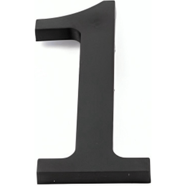 Huisnummer - 1 - XL - 17,5 cm - Kunststof - Mat Zwart - Weerbestendig - Seprio