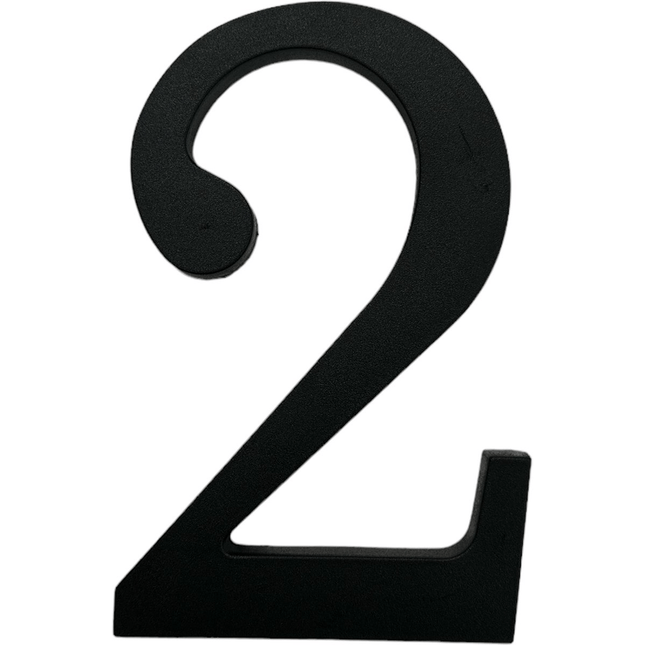 Huisnummer - 2 - XL - 17,5 cm - Kunststof - Mat Zwart - Weerbestendig - Seprio