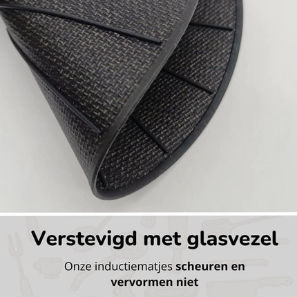 Inductie Beschermer Set – Extra Stevig – Scheurt Niet – Hittebestendig tot 280 ºC – Panbeschermers – Afdekplaat voor Kookplaat – Inductie Mat Voor Elk Formaat – 4 stuks – Inductie mat – Onderzetter – Geschikt voor Booster Functie - Seprio