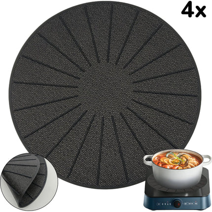 Inductie Beschermer Set – Extra Stevig – Scheurt Niet – Hittebestendig tot 280 ºC – Panbeschermers – Afdekplaat voor Kookplaat – Inductie Mat Voor Elk Formaat – 4 stuks – Inductie mat – Onderzetter – Geschikt voor Booster Functie - Seprio