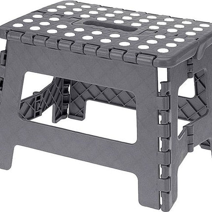 Inklapbare opstapkruk / keukentrapje grijs - 29 x 22 x 22 cm - Opstapkrukje grijs - Seprio