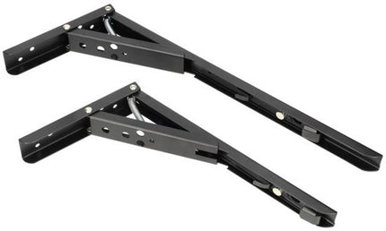 Inklapbare Plankdrager Set - 20 cm Plankbreedte - Set van 2 Stuks - Plankdragers L Vorm - Plankdragers - Mat Zwart - Seprio