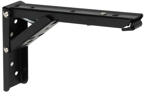 Inklapbare Plankdrager Set - 30 cm Plankbreedte - Set van 2 Stuks - Plankdragers L Vorm - Plankdragers - Mat Zwart - Seprio