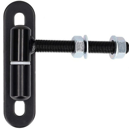 Inschroefbare Poortscharnier M16x100 - Verstelbaar Poort - en Deurscharnier - Ø30 mm Rol met Teflon Lager - Onderhoudsvrij en Geruisloos - Zwart Poedergecoat Staal - LUX Gate Hinge voor Poorten en Deuren - Seprio