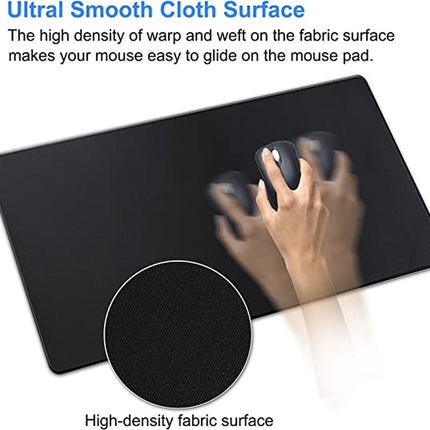 Izoxis Super Grote Muismat - Zwart - 90x45cm - Extra Brede Gaming Muismat - Antislip Mousepad - XXL - Geschikt voor Bureau en Desktop - Seprio
