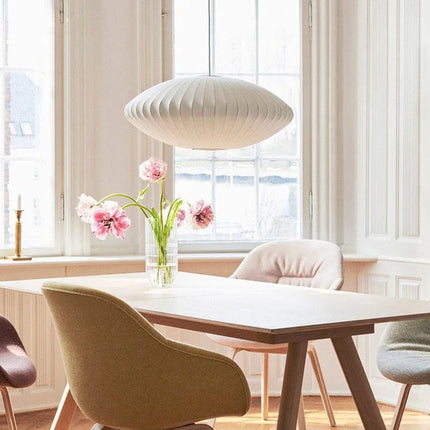 Kadirelli - Hanglamp – Plafonniere Plafondlamp – Scandinavisch – Japandi Hang Lamp – Wabi Sabi – Wit – Slaapkamer Lamp – Hanglamp Eetkamer – Stof - Seprio