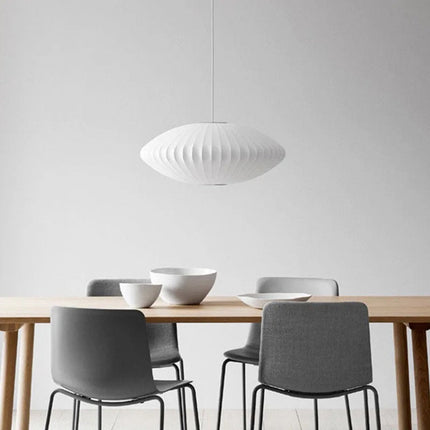 Kadirelli - Hanglamp – Plafonniere Plafondlamp – Scandinavisch – Japandi Hang Lamp – Wabi Sabi – Wit – Slaapkamer Lamp – Hanglamp Eetkamer – Stof - Seprio
