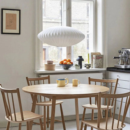 Kadirelli - Hanglamp – Plafonniere Plafondlamp – Scandinavisch – Japandi Hang Lamp – Wabi Sabi – Wit – Slaapkamer Lamp – Hanglamp Eetkamer – Stof - Seprio
