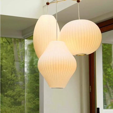 Kadirelli - Hanglamp – Plafonniere Plafondlamp – Scandinavisch – Japandi Hang Lamp – Wabi Sabi – Wit – Slaapkamer Lamp – Hanglamp Eetkamer – Stof - Seprio
