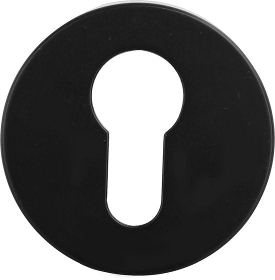 KAIA - Cilinderrozet - Zwart - Set - Sleutelplaat - Sleutelgat - Afdekplaat - Aluminium - Rond - Seprio