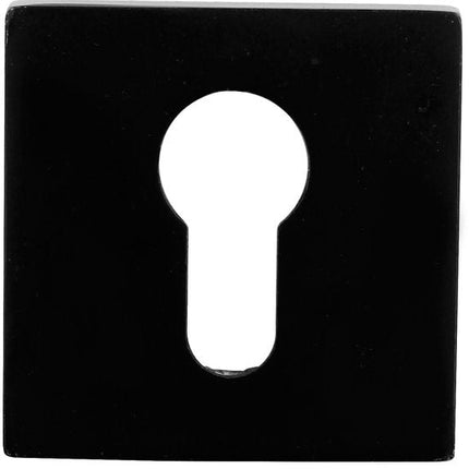 KAIA - Cilinderrozet - Zwart - Set - Sleutelplaat - Sleutelgat - Afdekplaat - Aluminium - Vierkant - Seprio