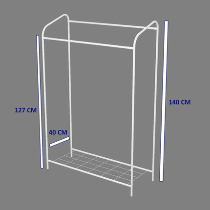 KAIA Design Kledingrek Double - 140x104x40 CM - Wit - Seprio