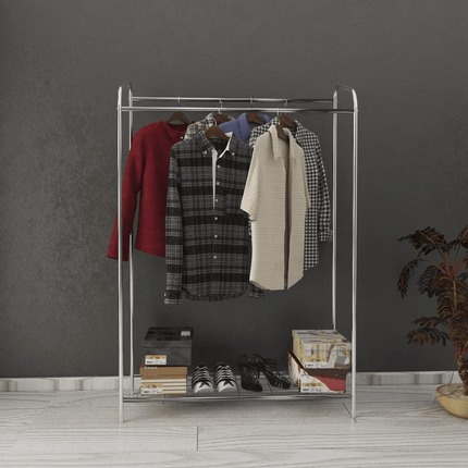 KAIA Design Kledingrek Double - 140x104x40 CM - Zilver - Seprio