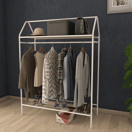 KAIA Design Kledingrek Home - Metaal - 143x104x40 CM - Wit - Seprio